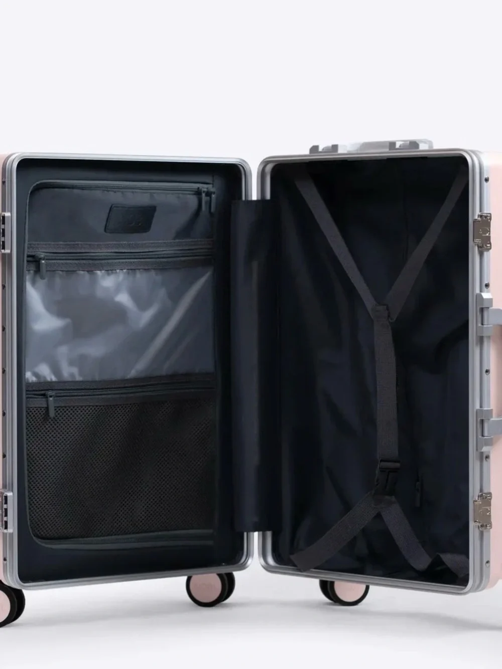Pink Hard-Shell Rolling Storage Case with Spinner Wheels